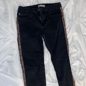 Black and leopard jeans